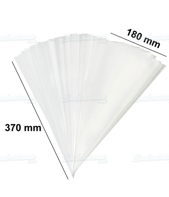 100 Sachets polypro transparent à fond carton 21 x 38,5 cm