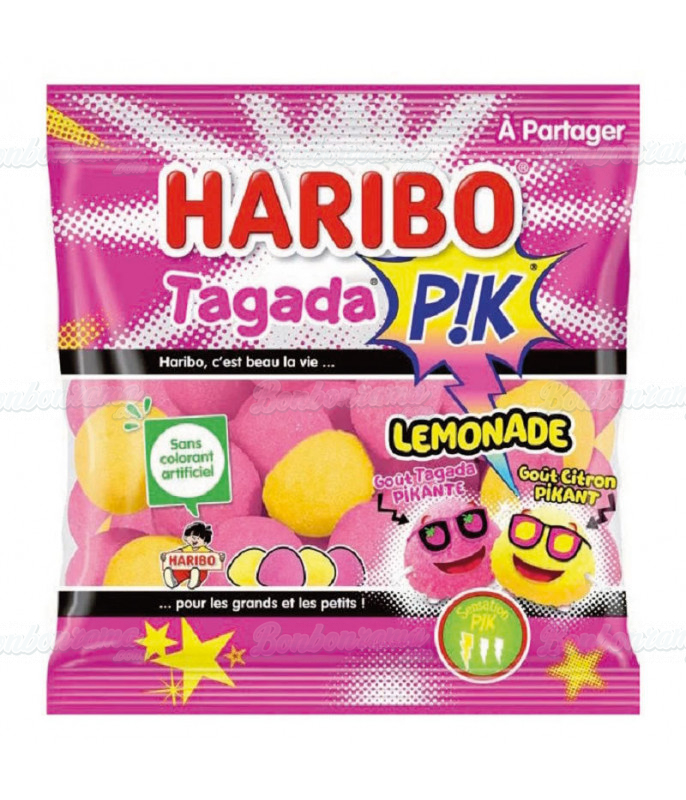 Sachet Haribo 100 gr Tagada Pik Lemonade en gros conditionnement