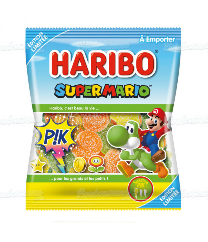 Sachet Haribo 100 gr Super Mario Pik DLUO 08/24 en gros conditionnement