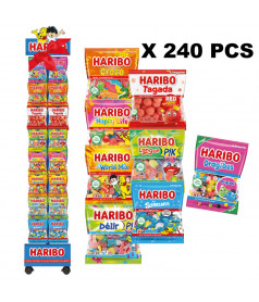 Lot 240 Sachets Haribo 120 gr + Présentoir Offert en gros conditionnement