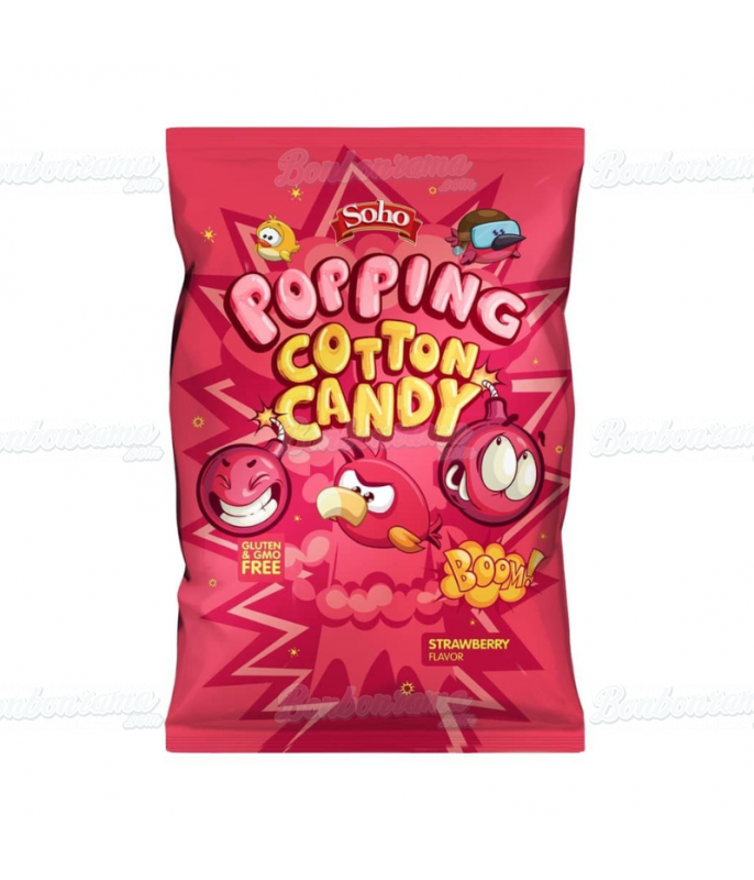 Strawberry-flavoured sparkling cotton candy in large 75g bags