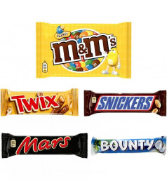 Confiserie chocolat en gros conditionnement Assortiment Top 5 Mars DLUO 08/24