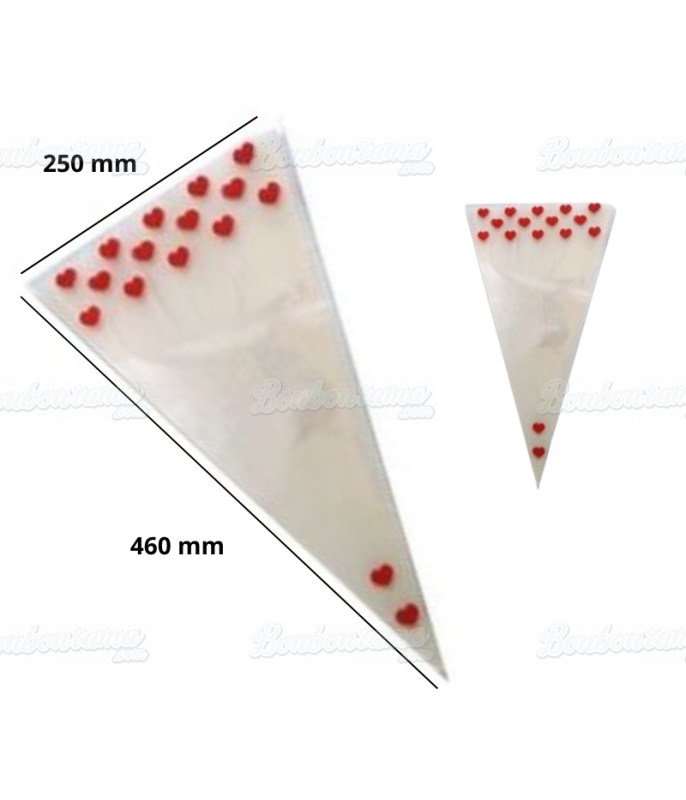 Sachet Cône Coeur 250 x 460 en gros conditionnement