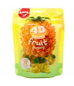 Sachet 120 gr 4D Fruit Gummy Ananas