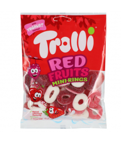 Bonbon gélifié en vrac Sachet Minirings Fruits Rouge Trolli en gros conditionnement
