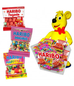 copy of340 Haribo Süßigkeit + Blau Goldbears Aufsteller aus Holz