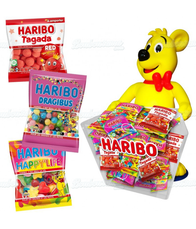 copy of340 Haribo candy + Blue Goldbears Display in wood