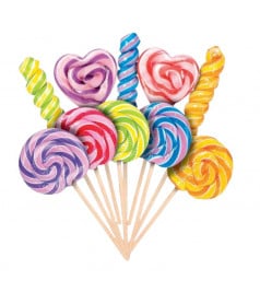 Funfair Lollipops x 100 pcs + Wooden Display Stand