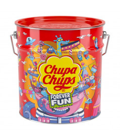 Sucettes Sucette Chupa Chups Seau Métal Fun Forever en gros conditionnement