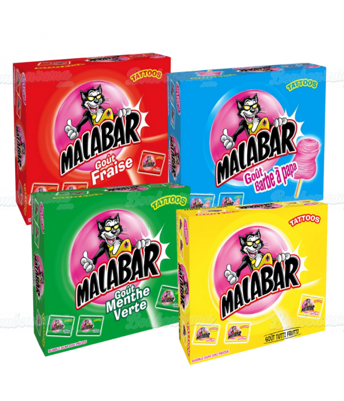 Chewing gum Pack Malabar Mix x 800 pcs en gros conditionnement