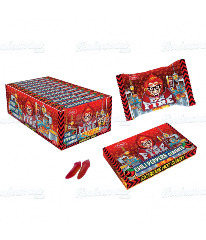 Confiserie ludique Dr Fire Chili Peppers Gummies en gros conditionnement