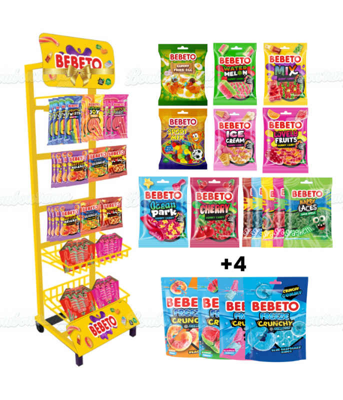 Lot 264 Zakjes Bebeto + Display 9 Haken & 2 Manden Gratis