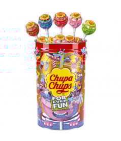 Cubo Metálico de Piruletas Chupa Chups