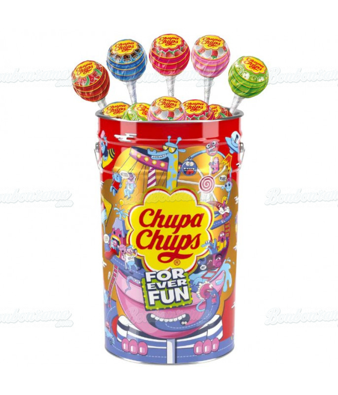 Cubo Metálico de Piruletas Chupa Chups
