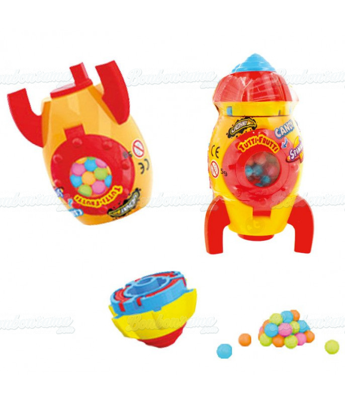 Confiserie ludique Johny Bee Spinning Rocket Pop Candy DLUO 10/25 en gros conditionnement
