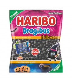 Bonbon gélifié en vrac Sachet Haribo 500 gr Dragibus Noir Halloween en gros conditionnement