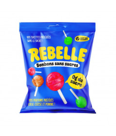 Sucettes DÉCLASSÉ Sachet Rebelle 48 gr Sucettes sans sucres en gros conditionnement