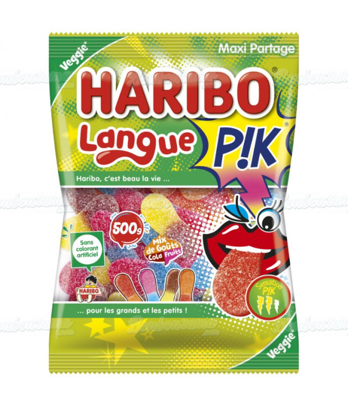 Bonbon gélifié en vrac Sachet Haribo 500 gr Langue Pik en gros conditionnement