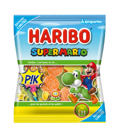 Sachet Haribo 100 gr Super Mario Pik DLUO 11/25 en gros conditionnement