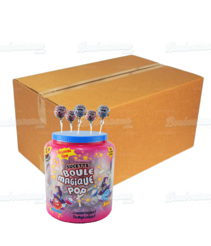 Lolly Brabo Magische Bal Pop – Tube 60 stuks |Bonbonrama