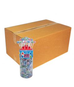 Zure Lollies Tongkleurend Vidal Kers – Tubus 150 stuks | bonbonrama.com