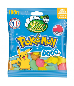 Sachet Lutti 100 gr Pokemon Dooo DLUO 03/26 en gros conditionnement