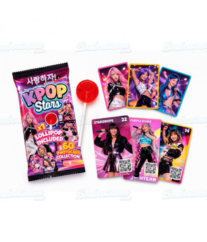 Kpop Stars Tarjeta y Piruleta Cereza