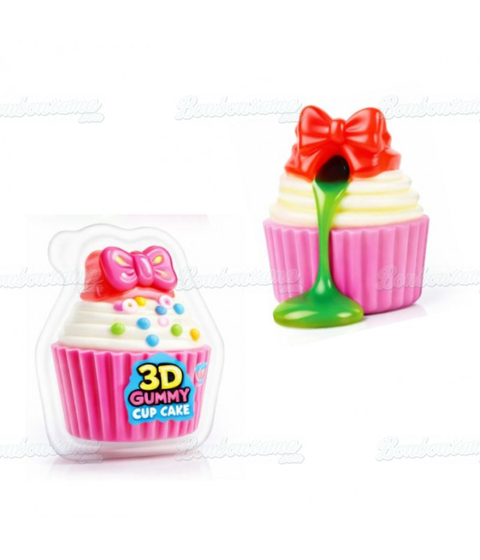 Confiserie ludique Johny Bee 3D Juicy Gummy Cupcake en gros conditionnement