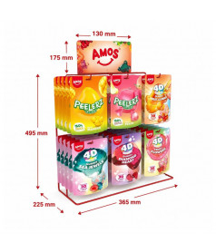 Amos display 6 pinnen – Presentatiestandaard snoep 670x225x365 mm