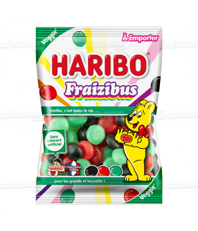 Sachet Haribo 100 g Fraizibus DLUO 10/26 en gros conditionnement
