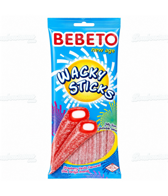 Sachet Bebeto 75 g Wacky Sticks Fraise Vanille