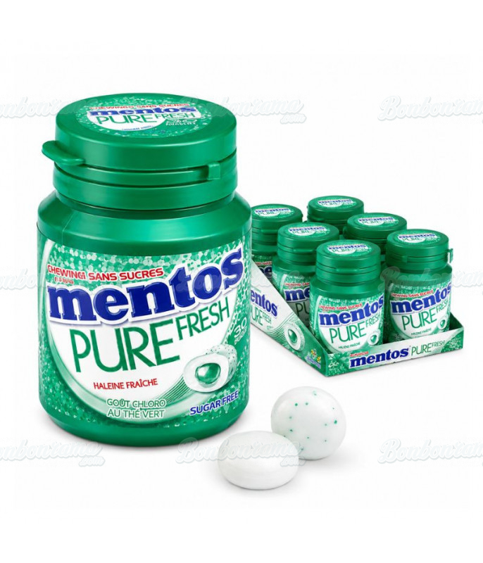 Mentos Chlorophyll – Sugar-free chewing gum 30 dragées – Box or display of 6 pcs