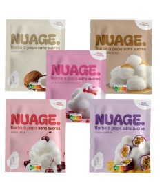 Pack Barbe à Papa Sans Sucre Nuage 20g – 5 Saveurs Assorties – Pack de 5 Colis