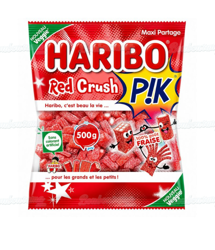 Bonbon gélifié en vrac Sachet Haribo 500 g Red Crush en gros conditionnement