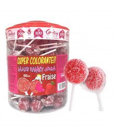 MAXI Ramzy Fizzy Fraise x 100 pcs en TUBO