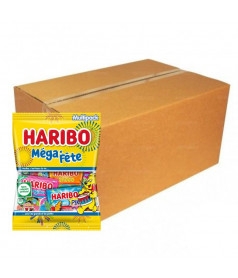 Mega Fête Mix 168 Mini Sachets Haribo DLUO 06/26 en gros conditionnement