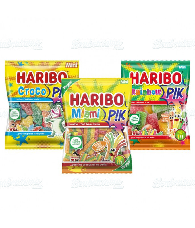 Mega Fête Pik Mix 168 Mini Sachets Haribo DLUO 07/26 en gros conditionnement