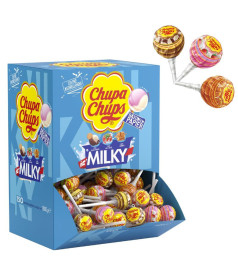 Sucettes Chupa Chups Milky – Présentoir de 150 Pièces | Grossiste