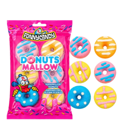 Donuts Mallow Funny Candy 100 g – Présentoir de 18 Sachets
