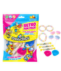 Retro-Spaßpackung Funny Candy 132 g – Displaybox mit 16 Beuteln