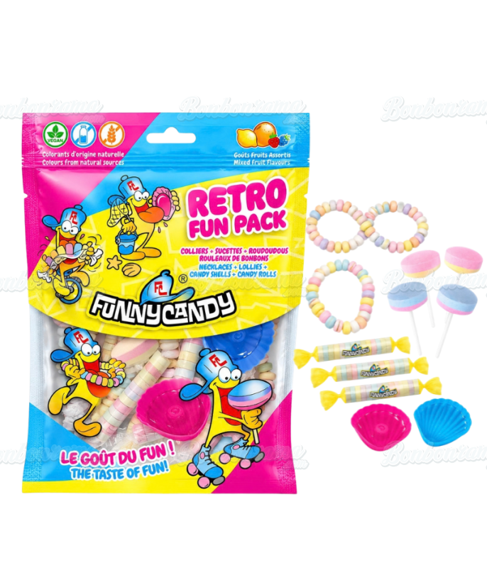 Funny Candy Retro Fun Pack 132 g – Display Box of 16 Bags