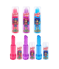 Lippenstift-Lolli von Funny Candy, 5 g – 20 Stück|Display