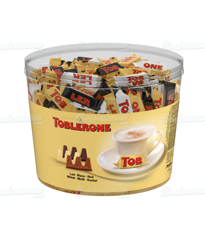 Toblerone Mini con leche, blanco y negro – Tubo de 113 uds., 904 g
