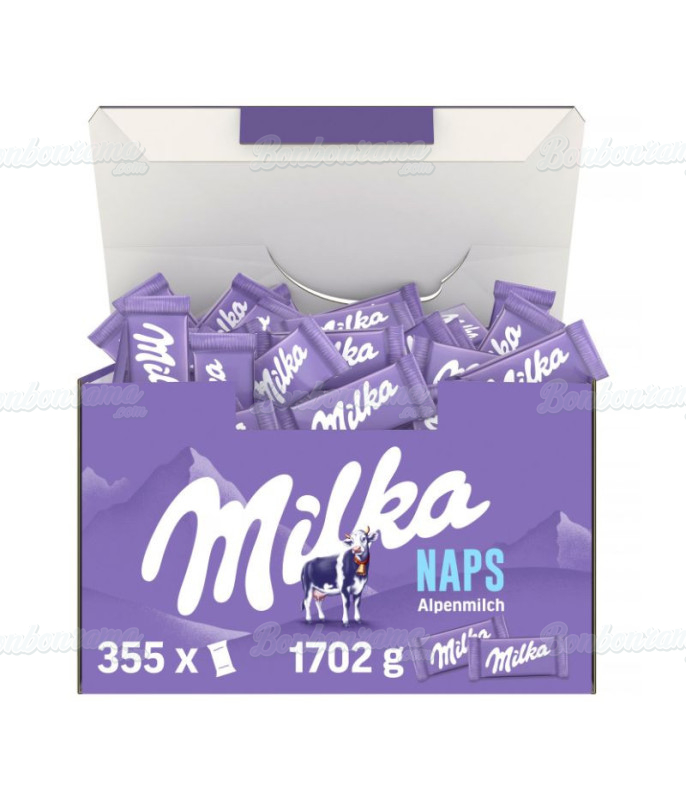 Milka Naps Milchschokolade – Display mit 355 Stück, 1,7 kg