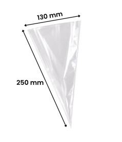 Accessoire Sachet Cône Transparent 130 mm x 250 mm pour confiseries et bonbons en gros conditionnement