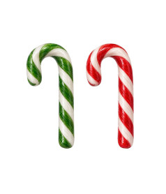 Rot-grüne Mini-Weihnachtszuckerstangen