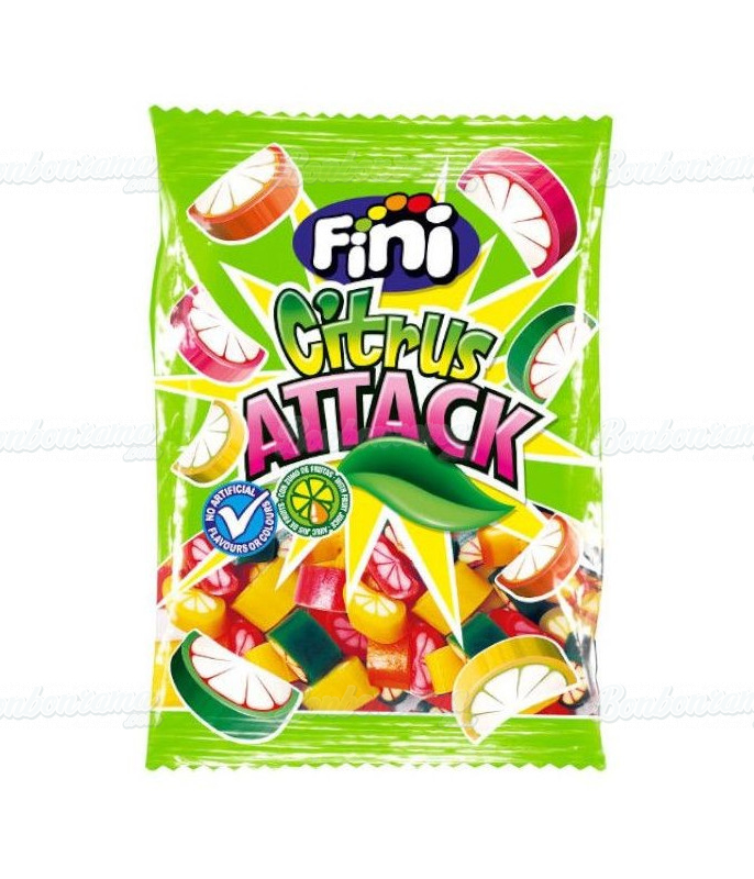 Carton de 12 sachets de 100 grammes de bonbon Fini Citus Attack