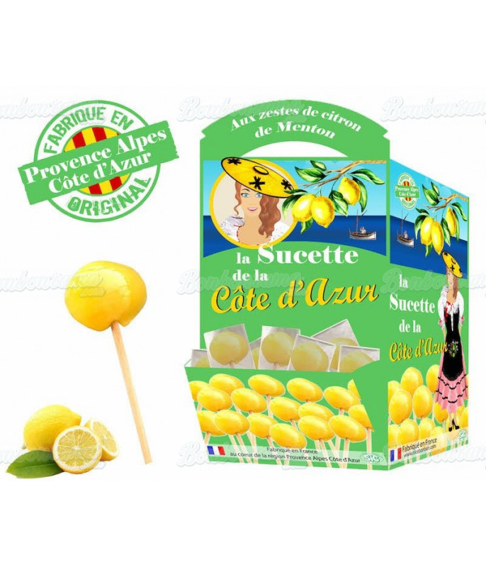 Sucette Côte d'Azur Citron x120 pcs