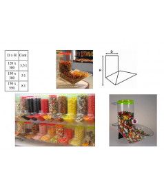 Distributeur Rond Plexi 8L Pré Commande pour bonbons et confiseries en gros conditionnement