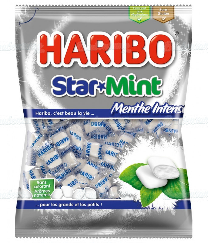 Sachet Haribo 100 gr StarMint en gros conditionnement